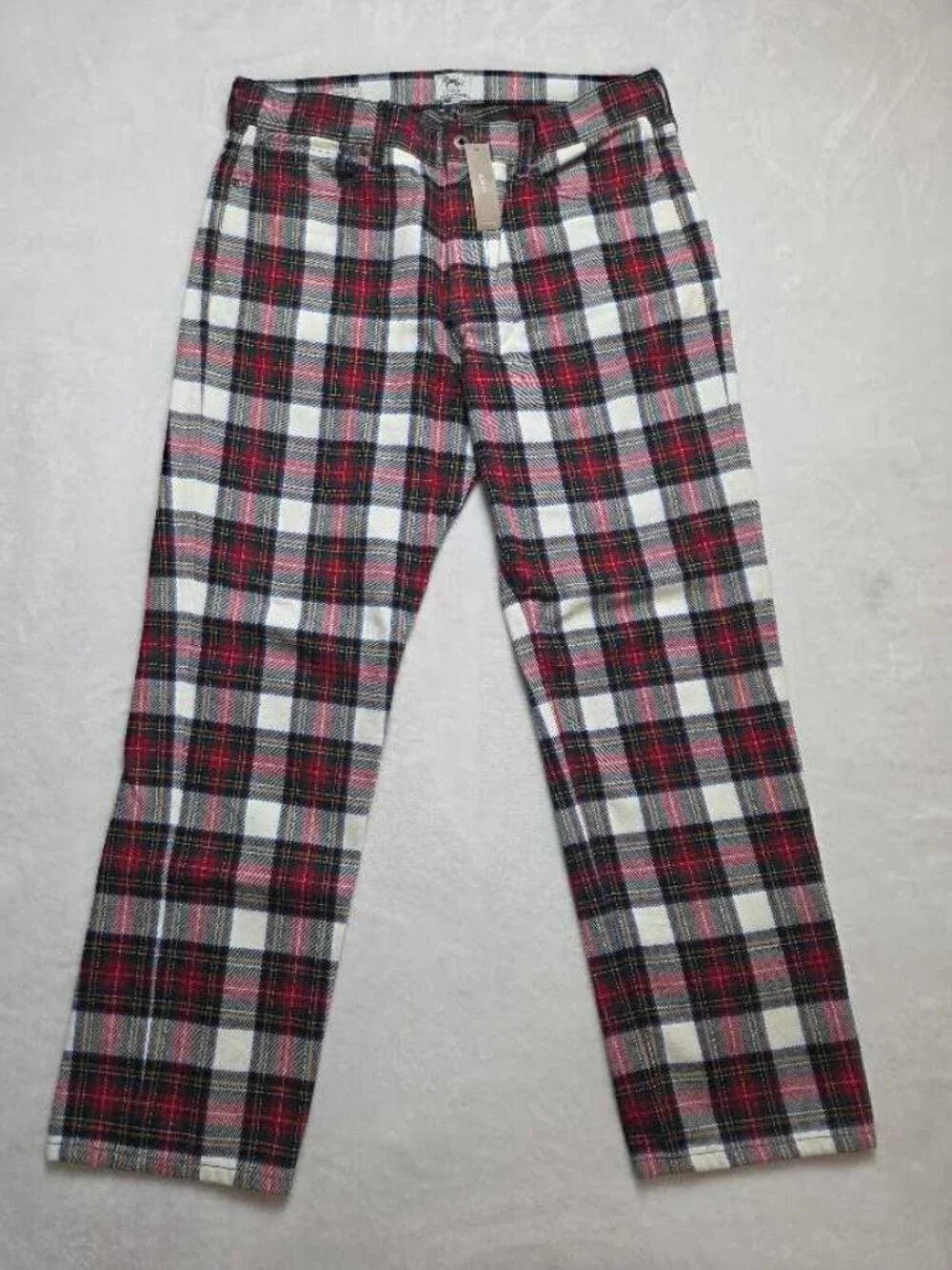 New 33x30 J.Crew classic 5-pocket twill pant in Christmas Stewart tartan plaid